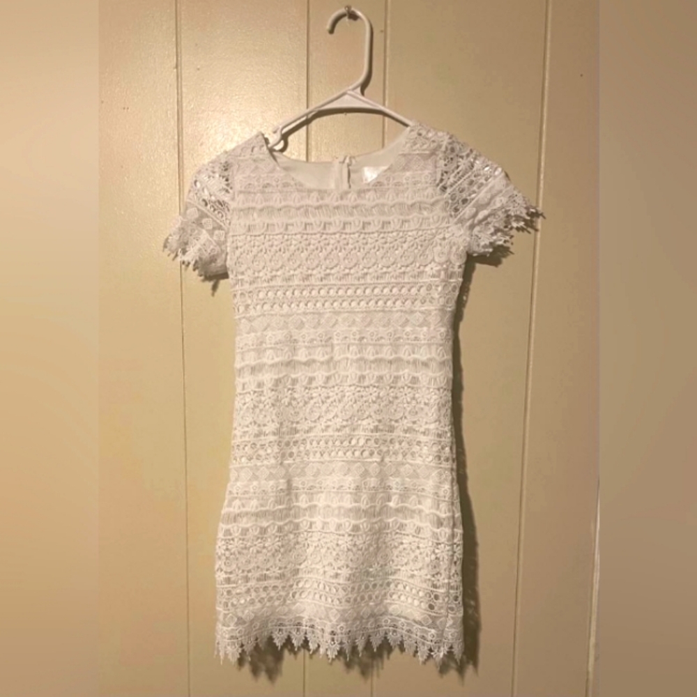 Lavender's Elegant White Lace Dress